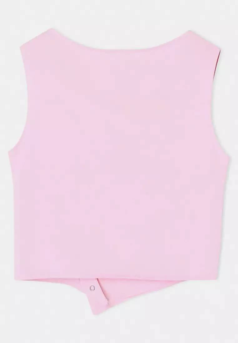 Fitted/Bodycon Boat Neck Sleeveless Crop Top