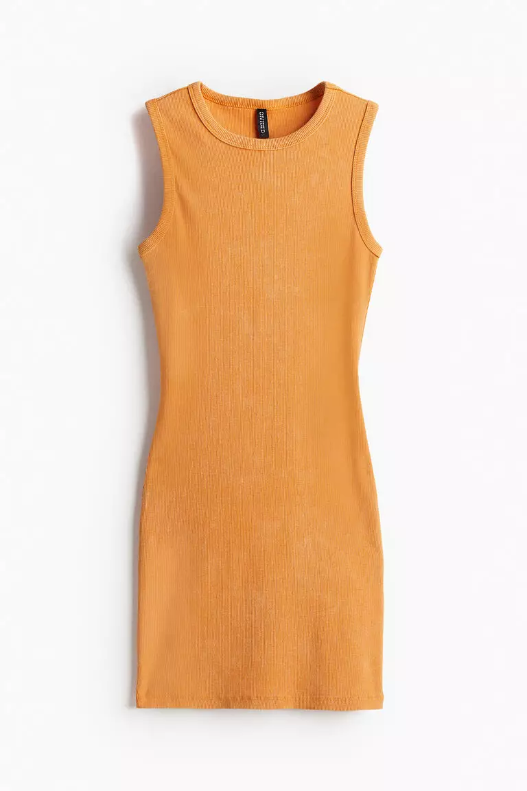 h&m orange bodycon dress Alexandre Vauthier Orange Pleated Long Sleeve Low V Neck Dress - BOPF