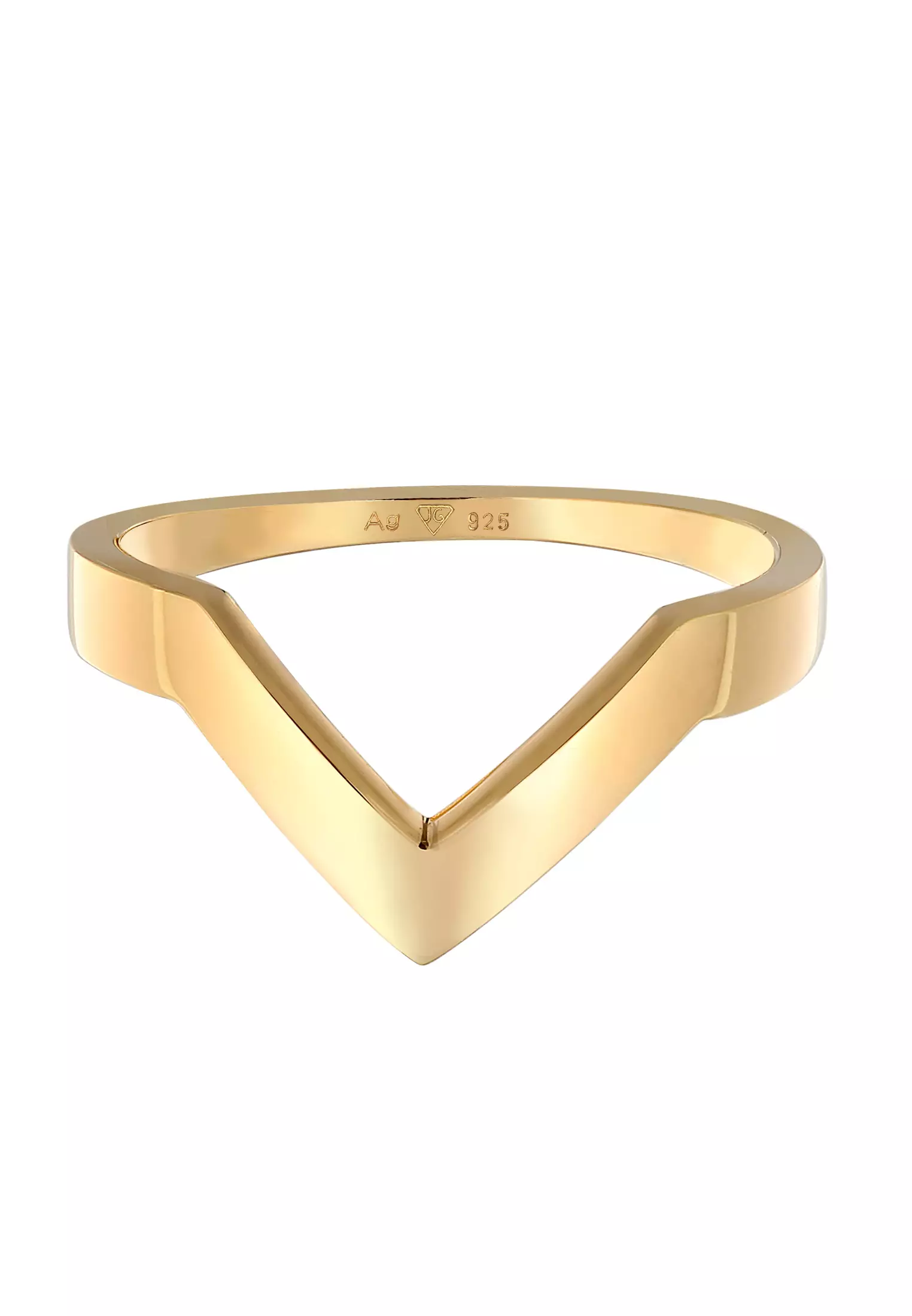 Ring V Shape Geo Basic Gold Plated
