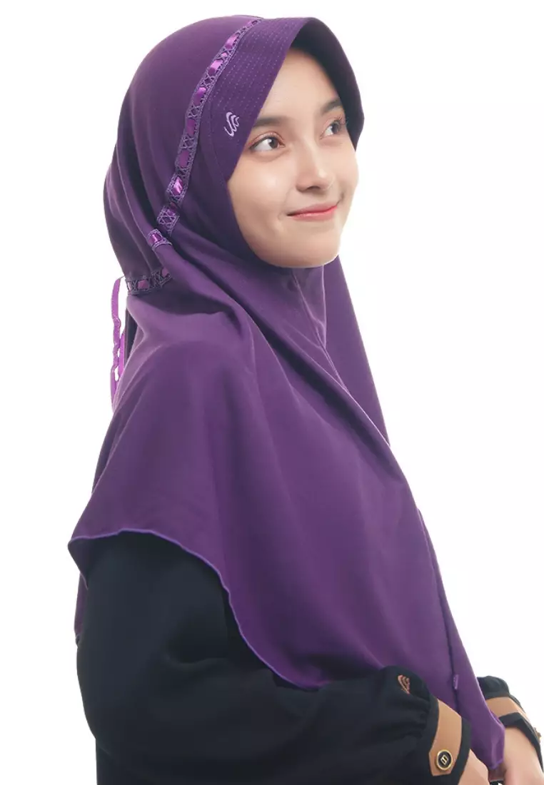 RABBANI - Kerudung Sekolah Instan Hemy KAA - Ungu Tua