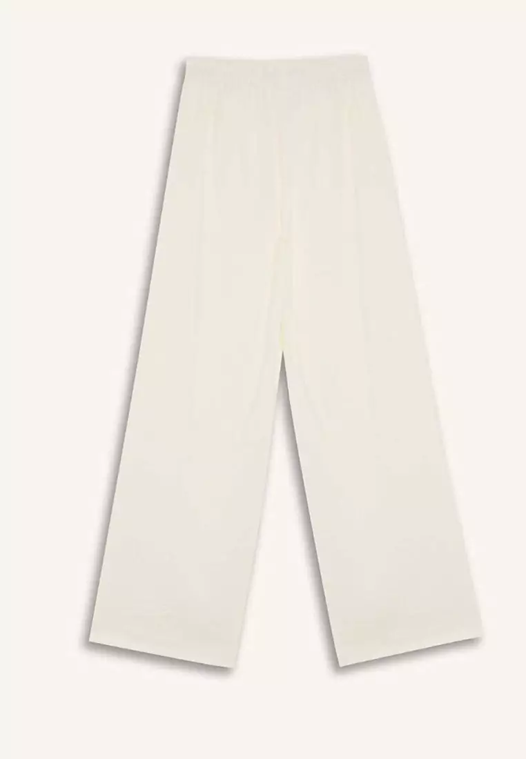 Regular Fit Stretchy Waisted Beach Pants-Fall in Love E1172Ax25Sm