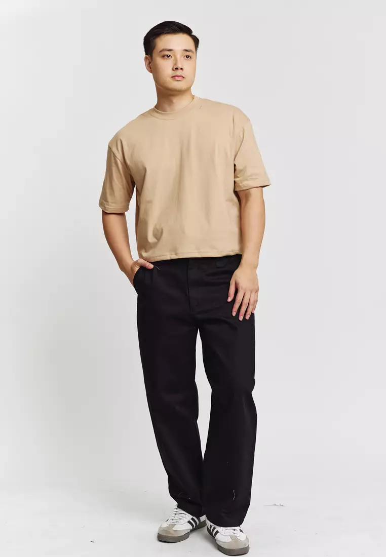 Boxy Cropped Crew Neck Tee