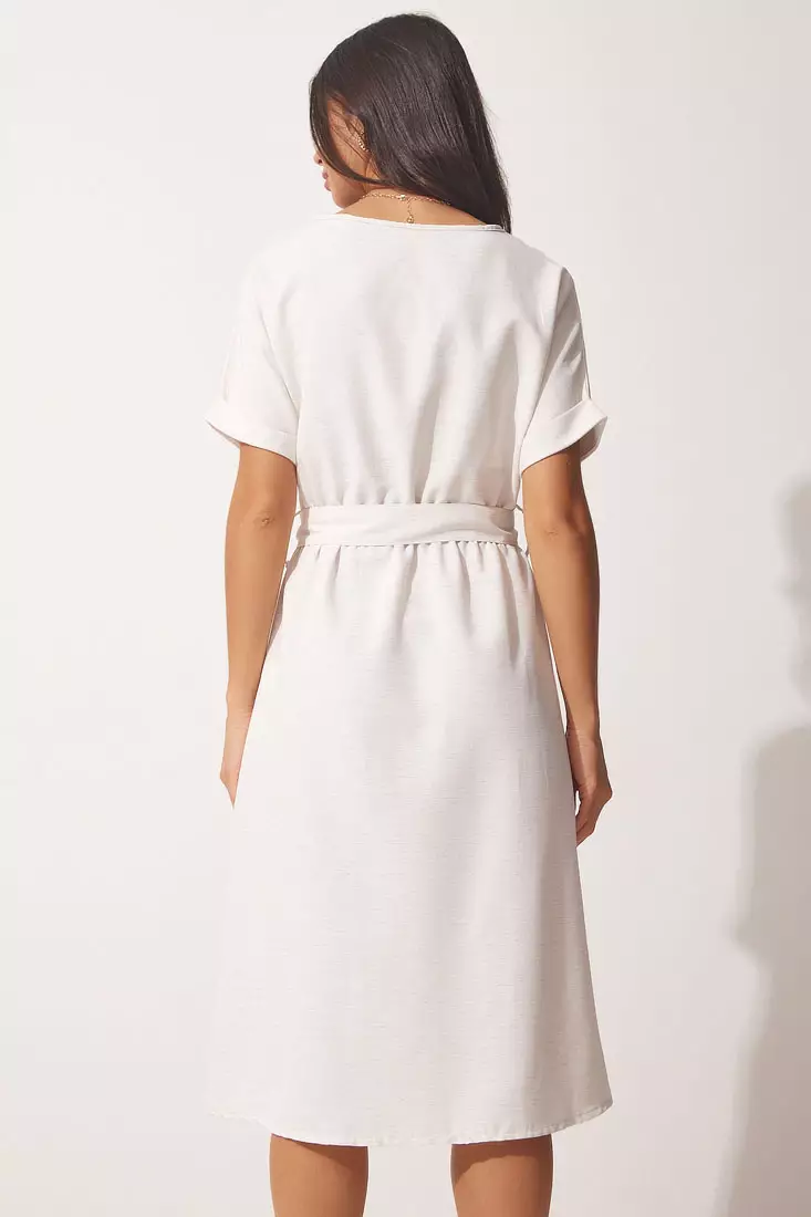 Summer Dress with Straps and Flowers