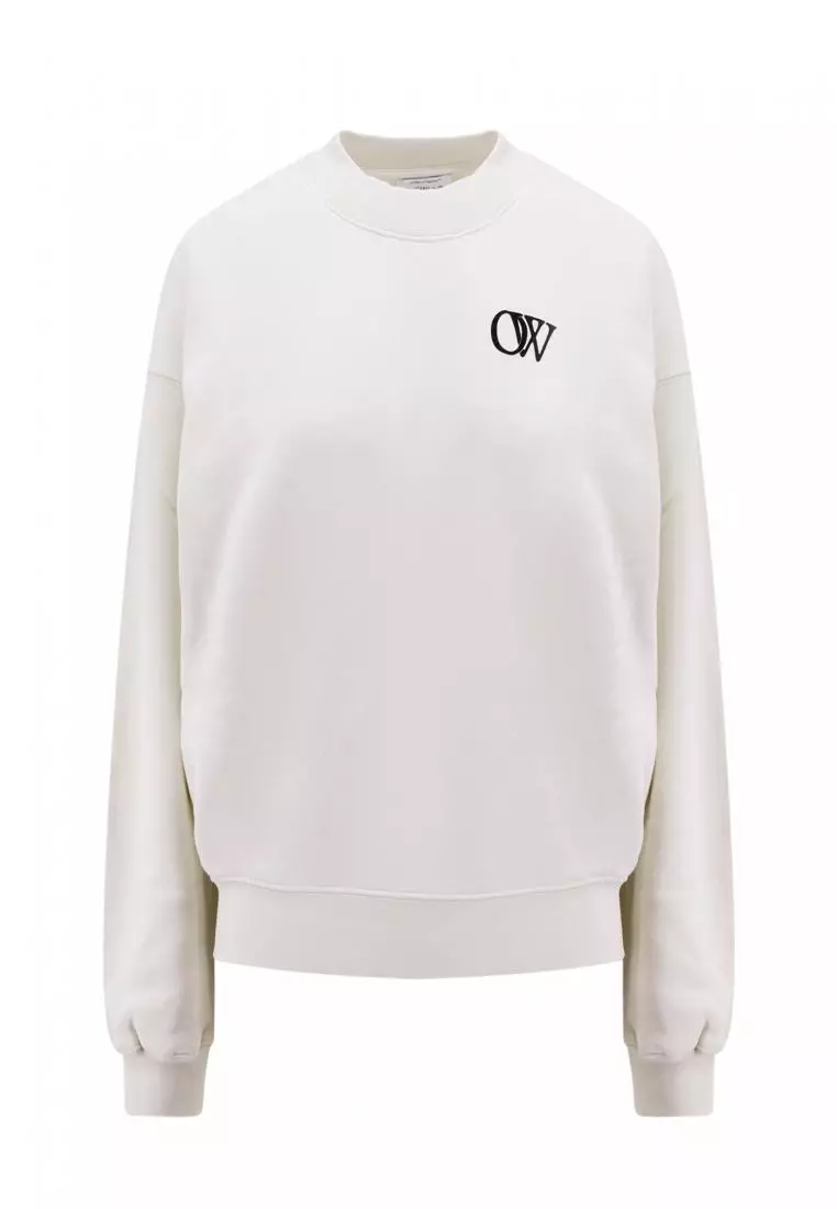Buy Off white OFF WHITE Cotton sweatshirt with flocked logo