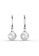 Her Jewellery white and silver Pearlie Hook Earrings -  Made with premium grade crystals from Austria HE210AC73HKGSG_1