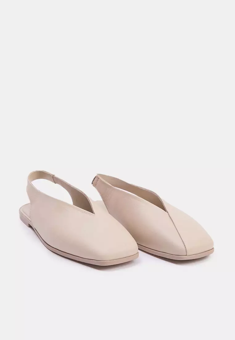 Genuine Leather Open Back Shoes