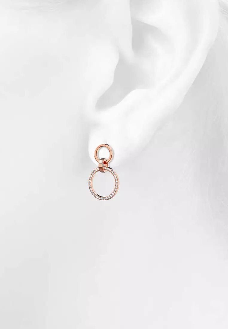 Orbit of Elegance Earrings Embellished with SWAROVSKI®Crystal in Rose Gold