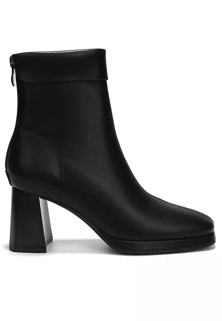 Discount on Twenty Eight Shoes  shoes - SKU: 7CM Square Toe Zipper Cuff Boots BY568-11