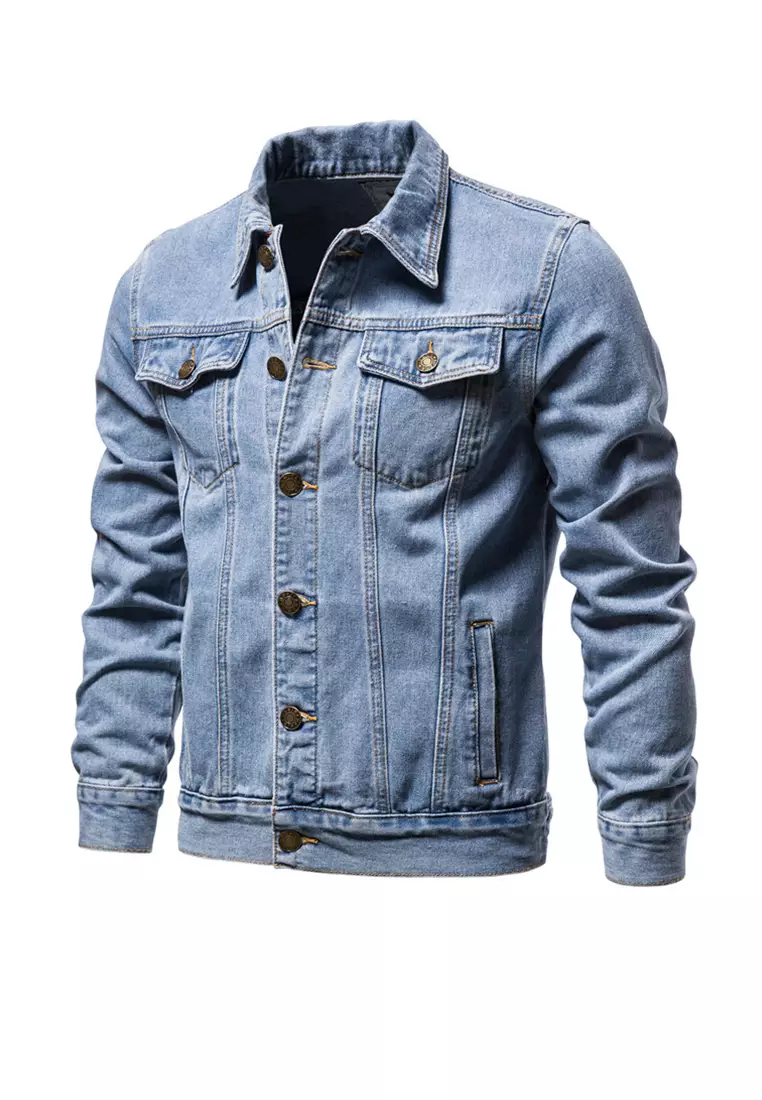 Mens thin denim on sale jacket