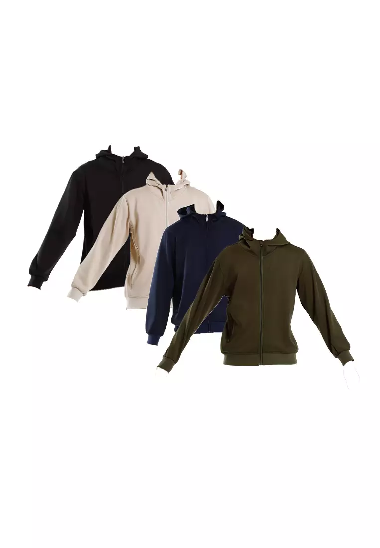 Forest Roman Hooded Spring And Autum Jacket - 30402-01Black