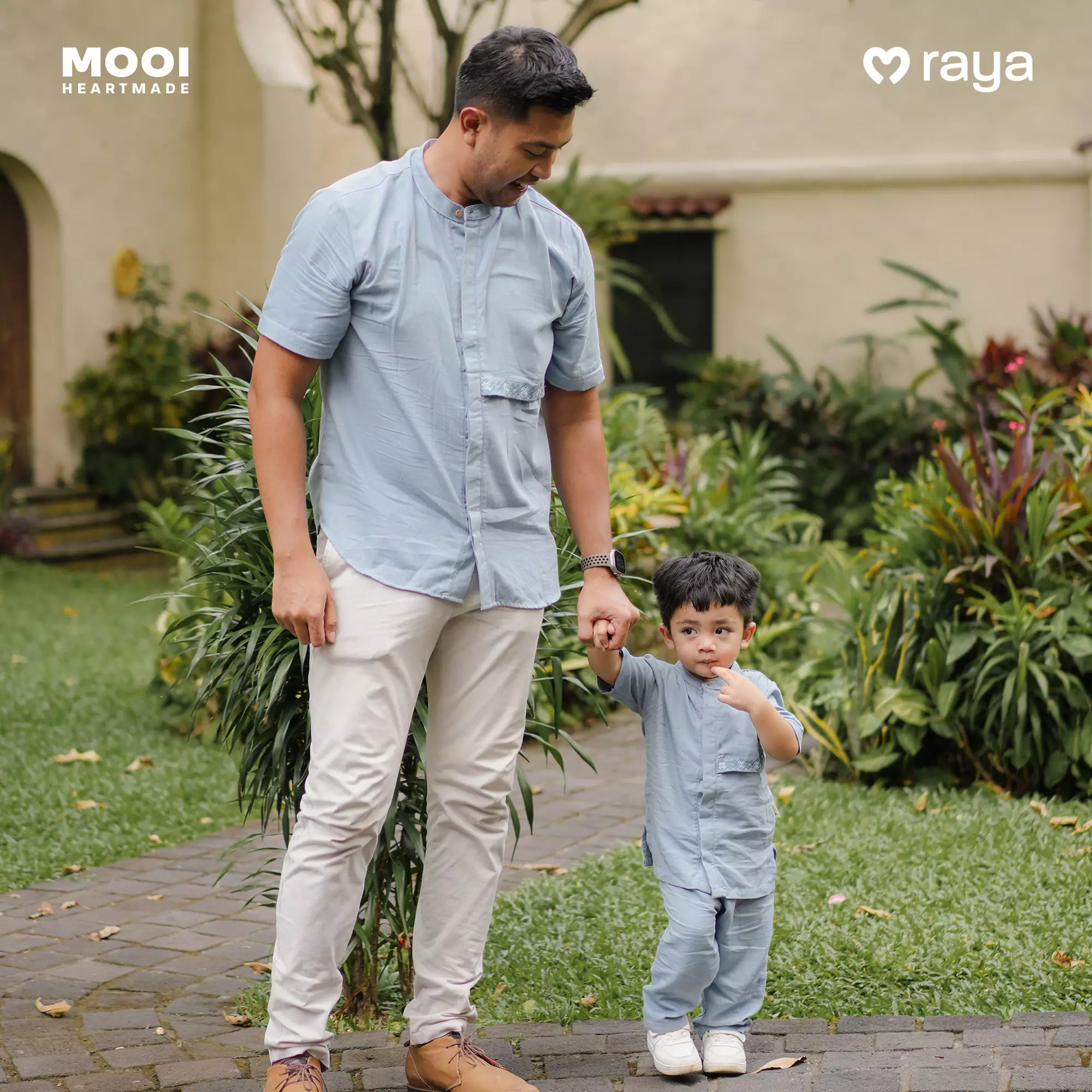 Mooi Atasan Pria Kemeja Pria Raya Collection Gaffi Koko - Clary Sage