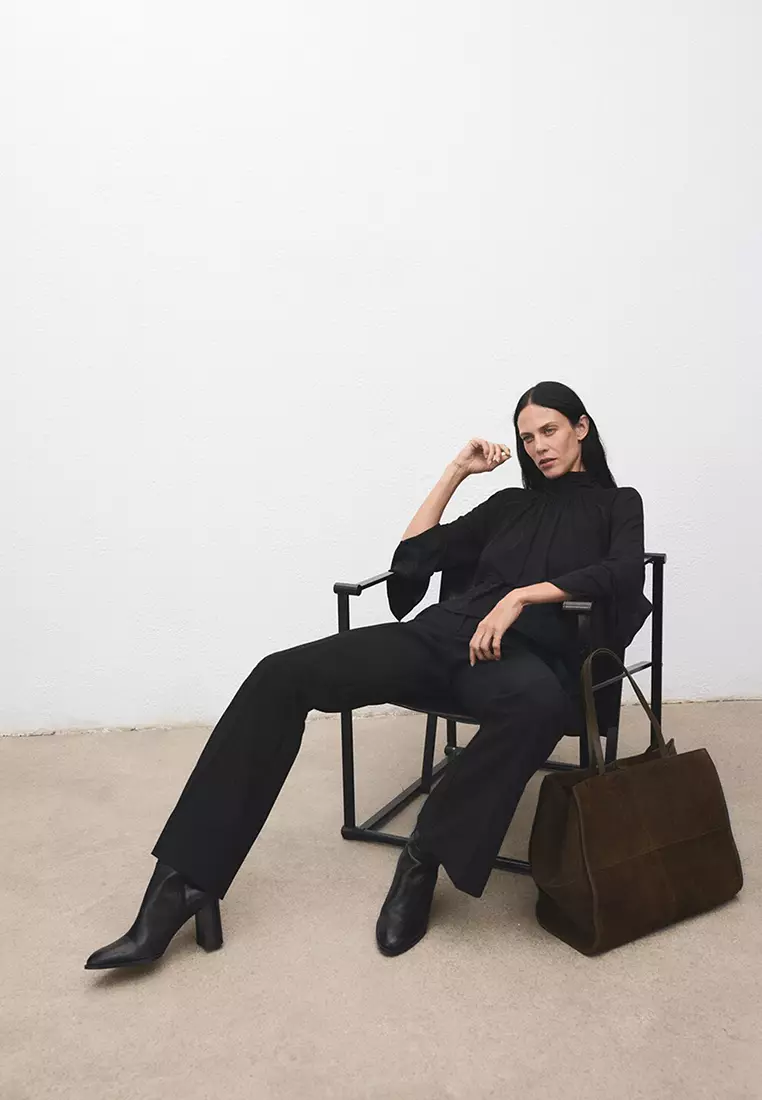 Suede Leather Shopper Bag