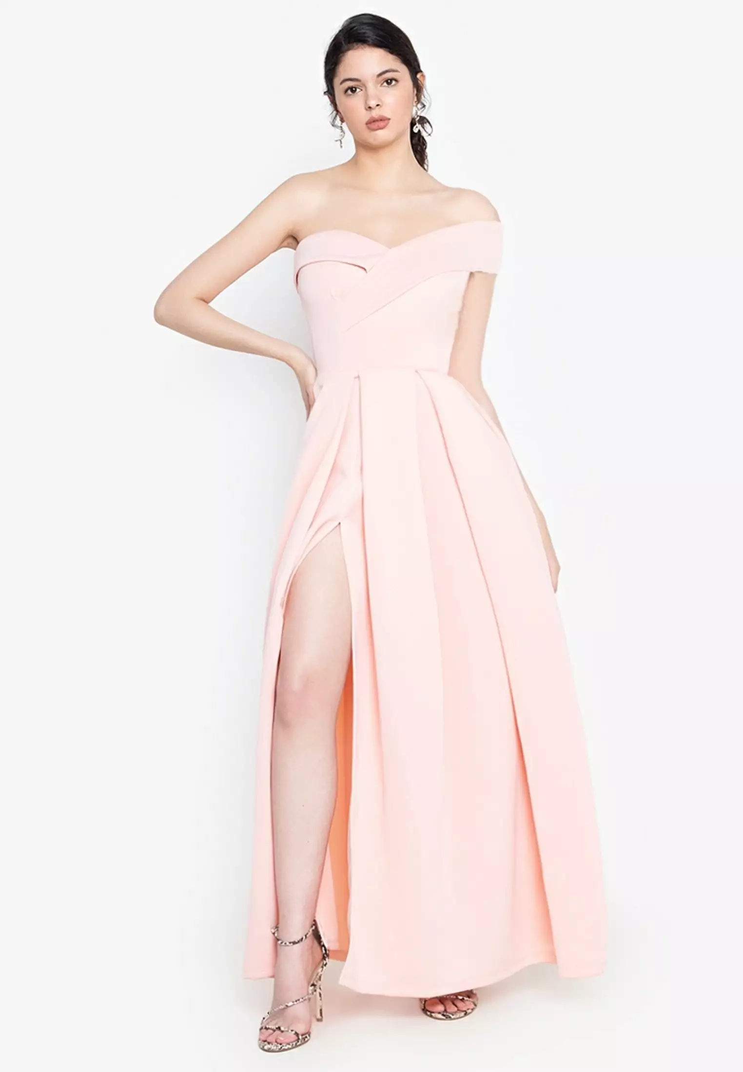 メゾンセロン　off shoulder drape dress maison celon off shoulder drape dress Veronica Off Shoulder