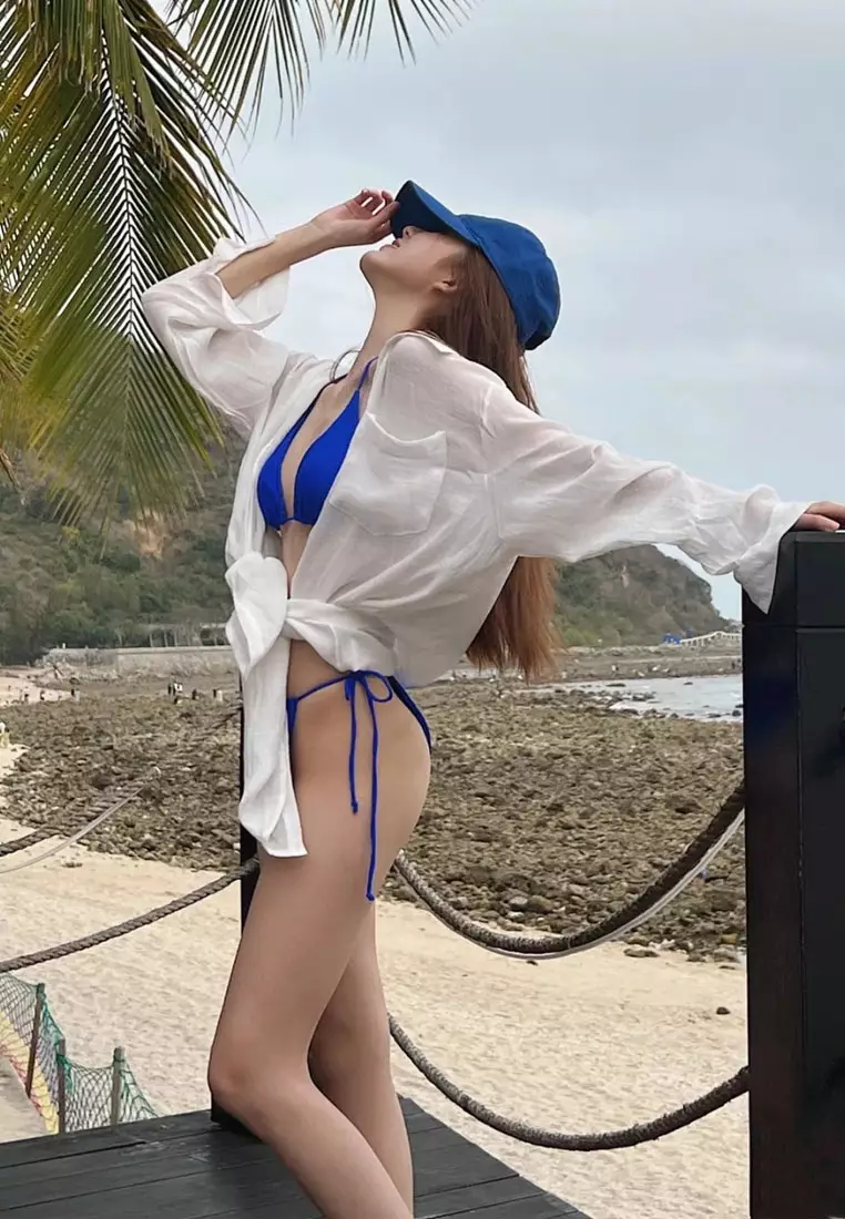LMN8058 Korean Lady Bikini Swimwear  Blue