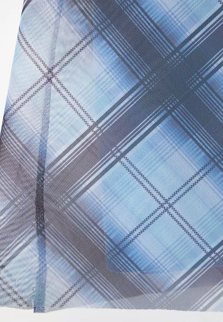 Teen Plaid Patterned Knitted Plus Size Skirt