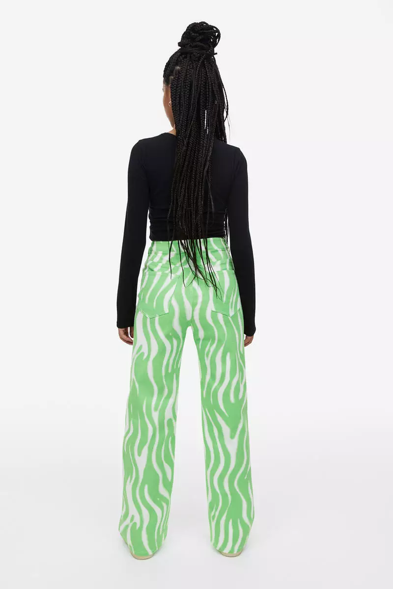 Buy H&M Wide twill trousers Online ZALORA Malaysia