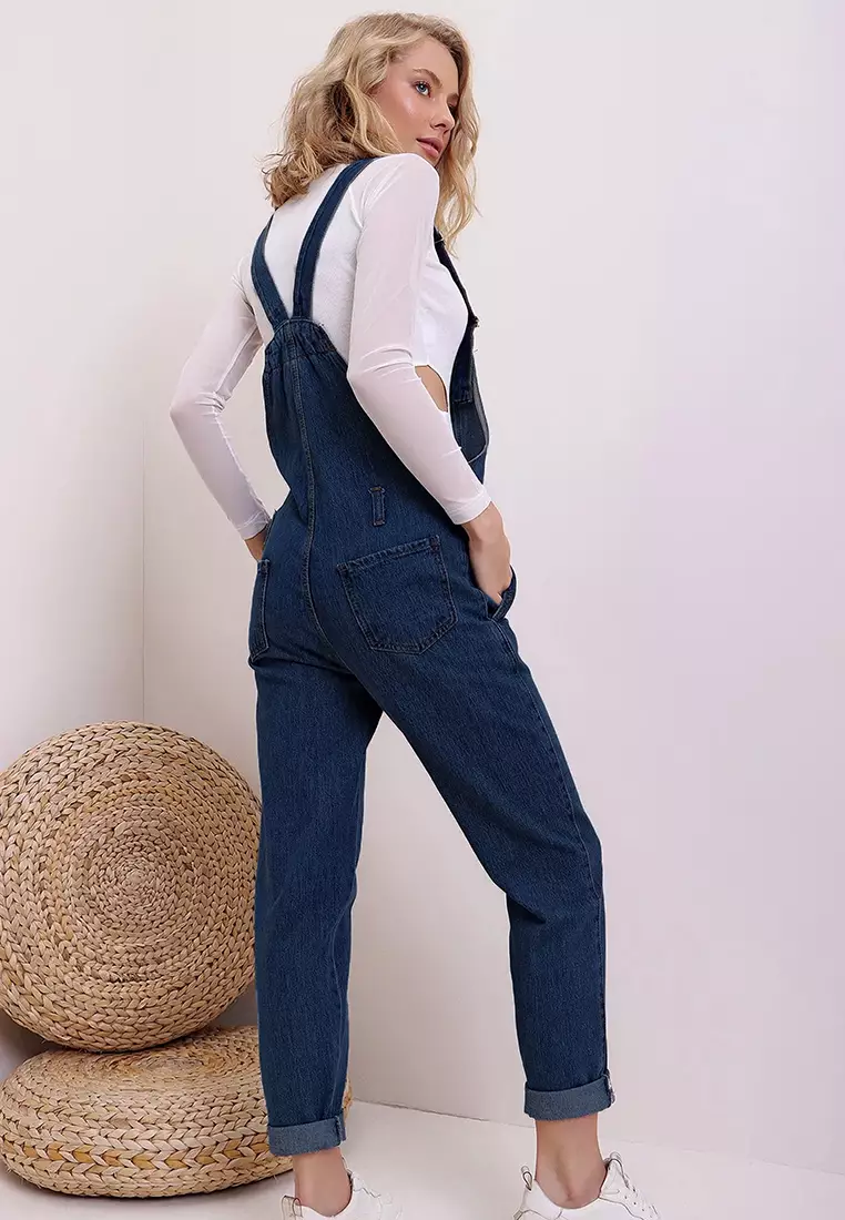 Denim Pocket Detailed Dungarees