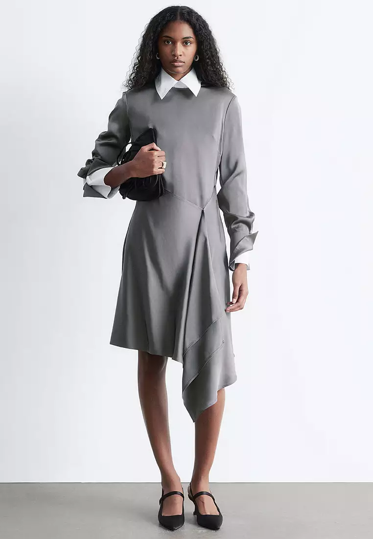 asymmetric mini shirt dress and other stories 網上選購& Long-Sleeve 2026 系列| ZALORA香港 campaign_influencers Square neck White A-line Size:Extra Large