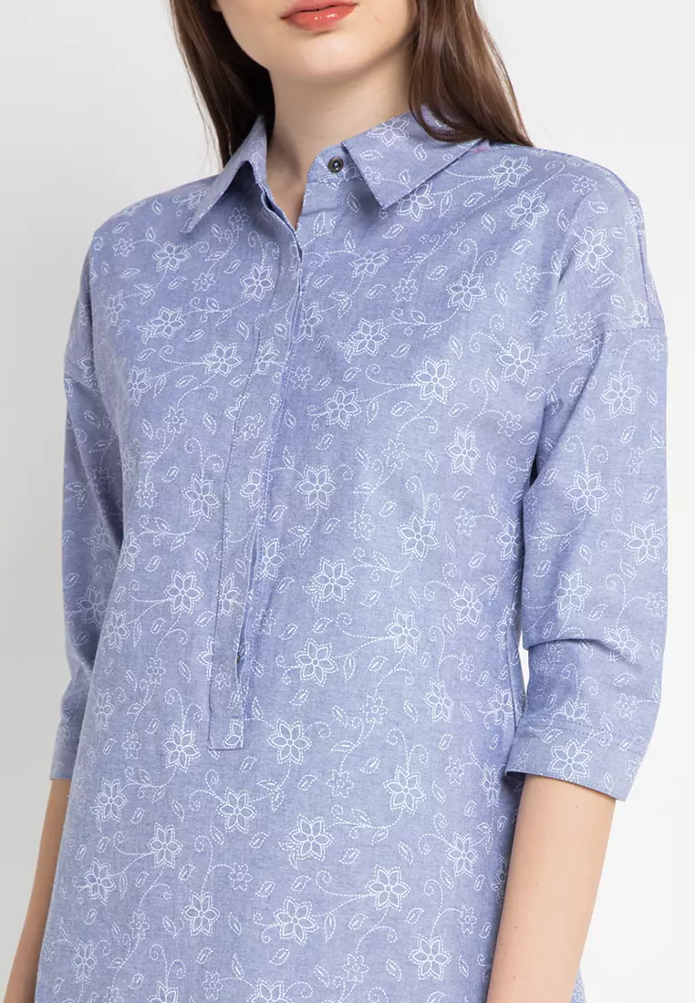 Corin Shirt Dress in Navy