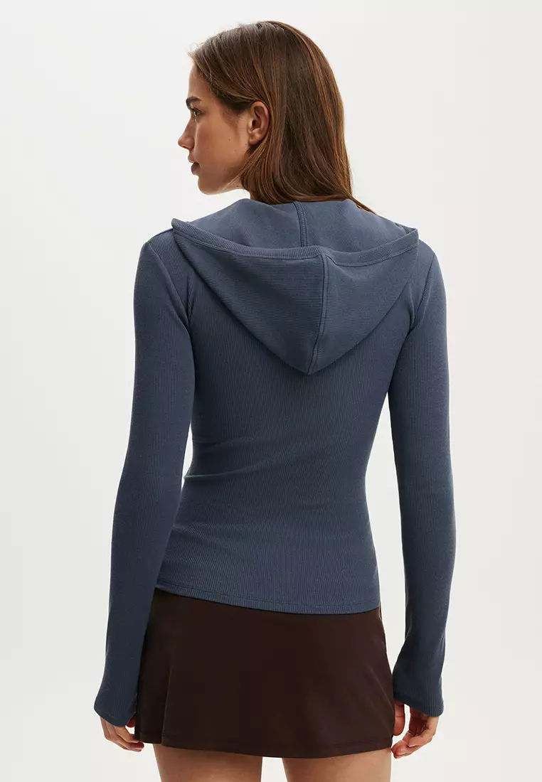Hooded Blake Henley Long Sleeves Top