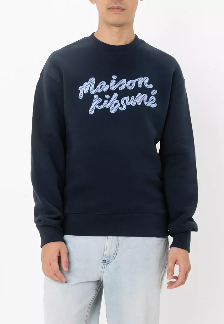Jual Maison Kitsune Handwriting Striped Comfort Sweatshirt