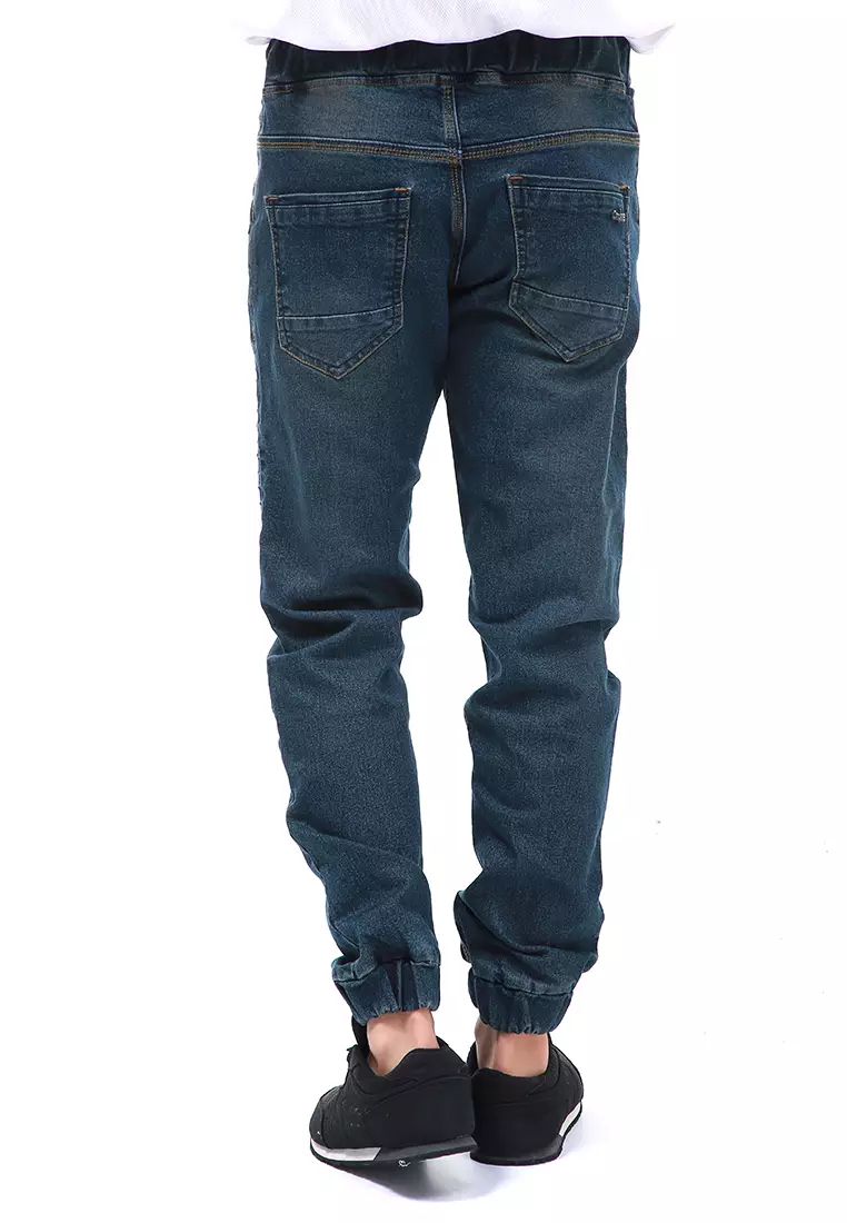 Locko Celana Panjang Pria Elastic Rubber Casual Long Pants Material Jeans ORIGINAL - Bwash