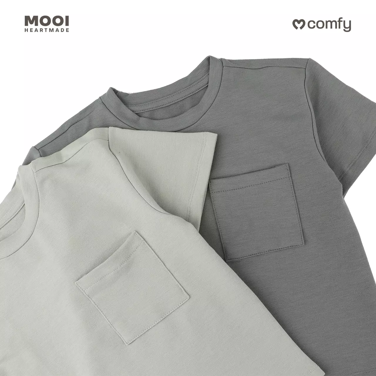 Mooi Kaos Anak Pocket Unisex Comfy Oversized T-Shirt Pocket Kids - Steel Navy