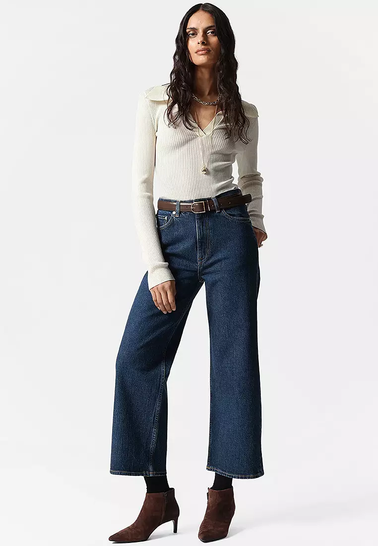 Cropped Wide-Leg Jeans