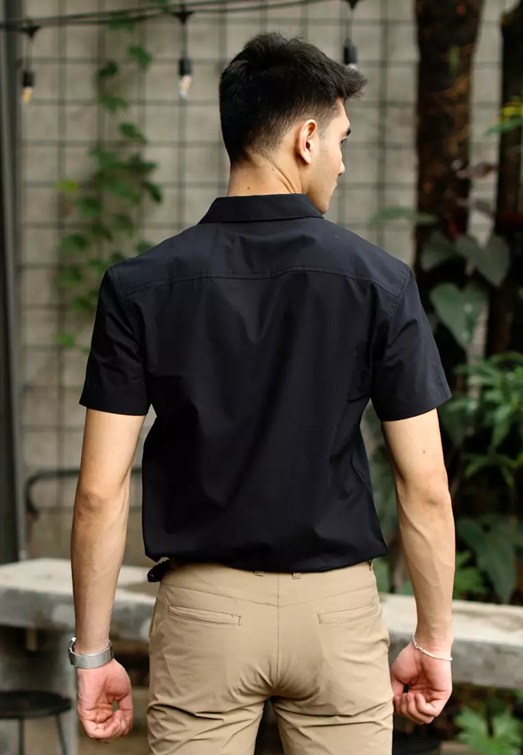 Oxcon Short Sleeve Business Shirt soft cotton Black