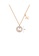 Glamorousky white 925 Sterling Silver Plated Champagne Gold Fashion Simple Hollow Alphabet M Geometric Round Pendant with Cubic Zirconia and Necklace 4A453AC28FB7E4GS_2