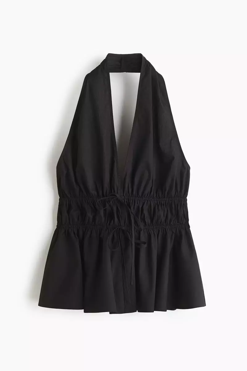 Peplum halterneck top