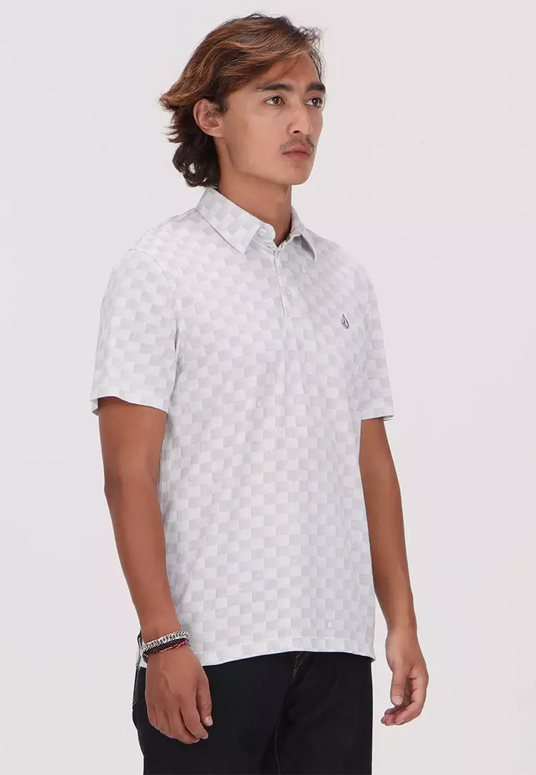 MPL CHECKERED SHORT SLEEVE POLO WHITE
