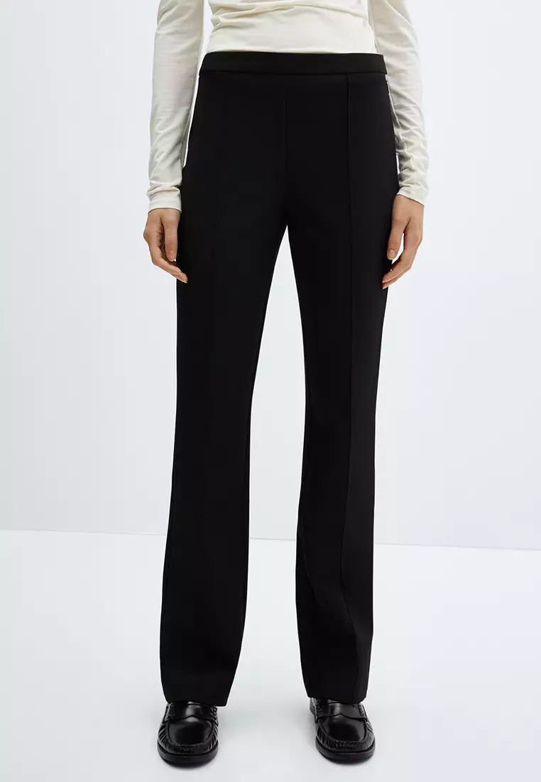 Buy Mango Seam-Detail Straight-Fit Trousers 2024 Online | ZALORA ...