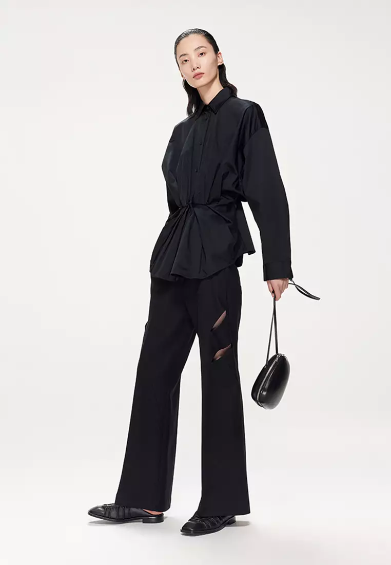 JNBY Women's Waist-Cinched Long Sleeve Shirt