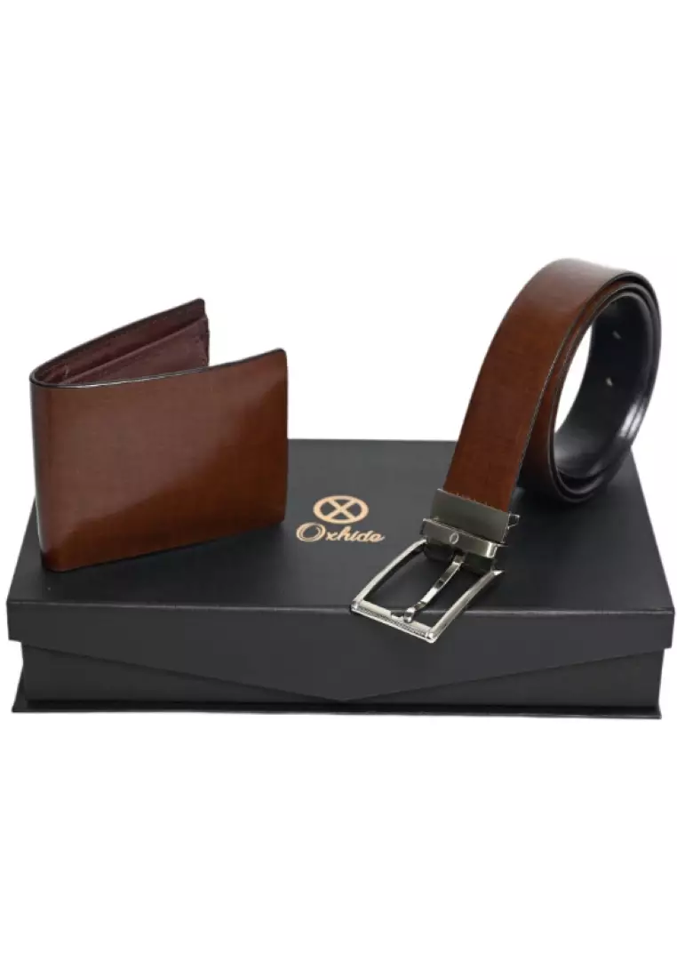 Belt gift set men -Wallet Gift Set - Wallet Gift Box - Belt and Wallet Set - Oxhide Wallet Fabric Gift Box