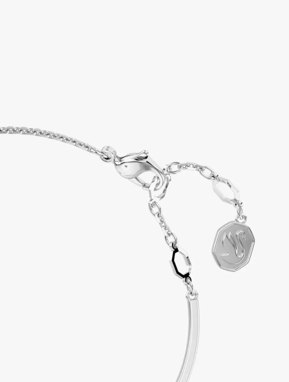Hyperbola Bangle, Heart, White, Rhodium Plated - White