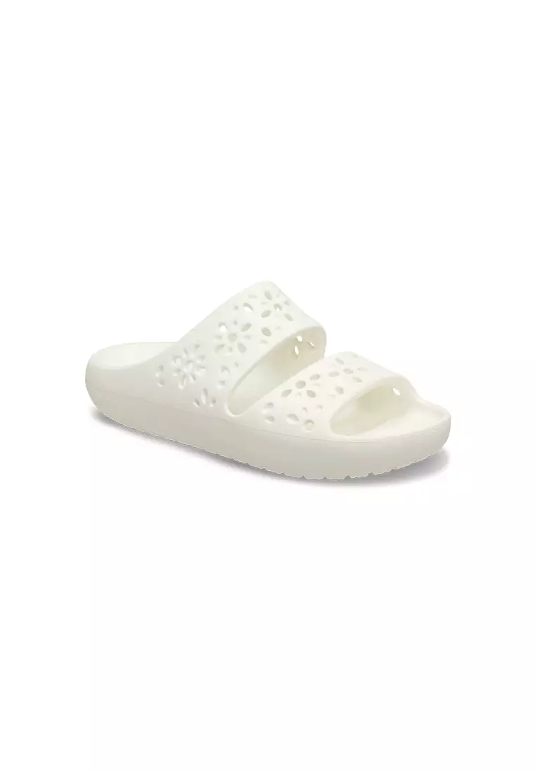 Discount on Crocs  shoes - SKU: Classic Floral Cut Out Sandal in Chalk