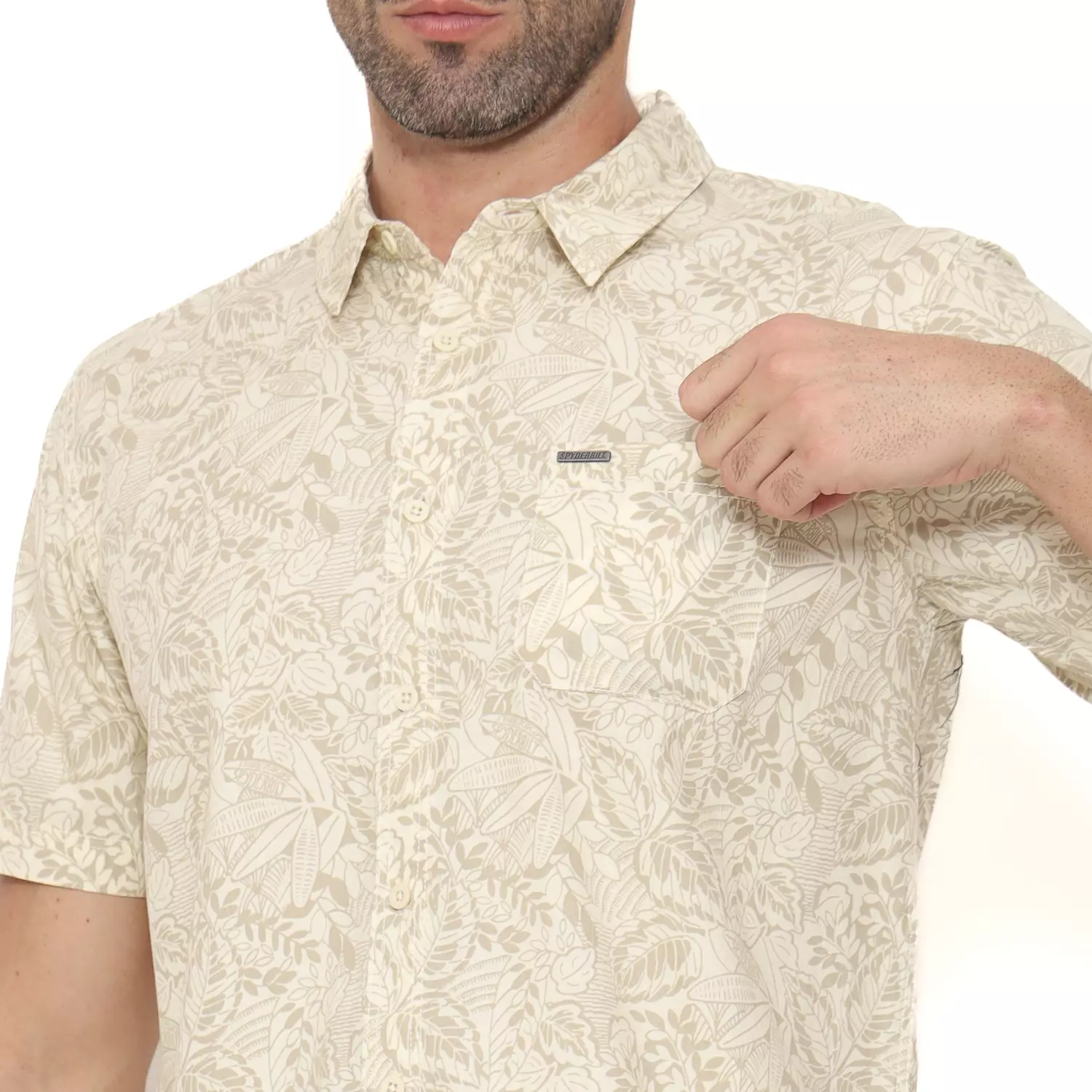 Spyderbilt Kemeja Lengan Pendek Stripetolly Men Shirt Cream Planet Surf