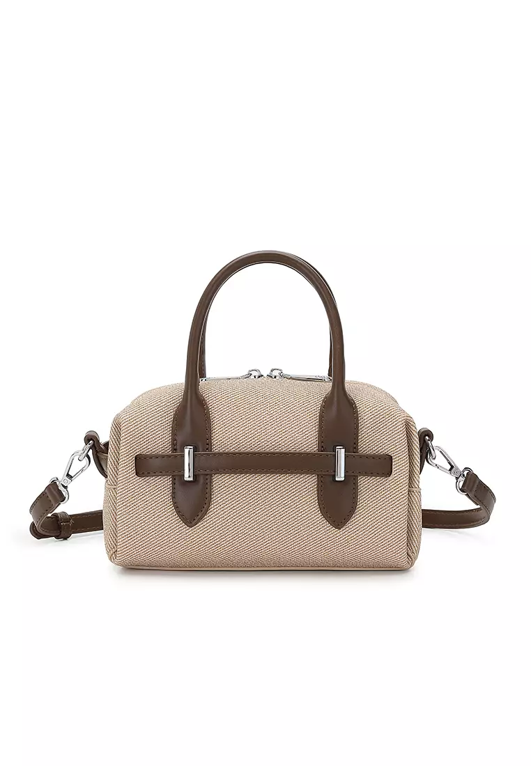 Women's Top Handle Bag / Sling Bag / Crossbody Bag / Shoulder Bag (Tas Tangan Wanita / Tas Selempang Wanita / Tas Bahu Wanita) - Krem