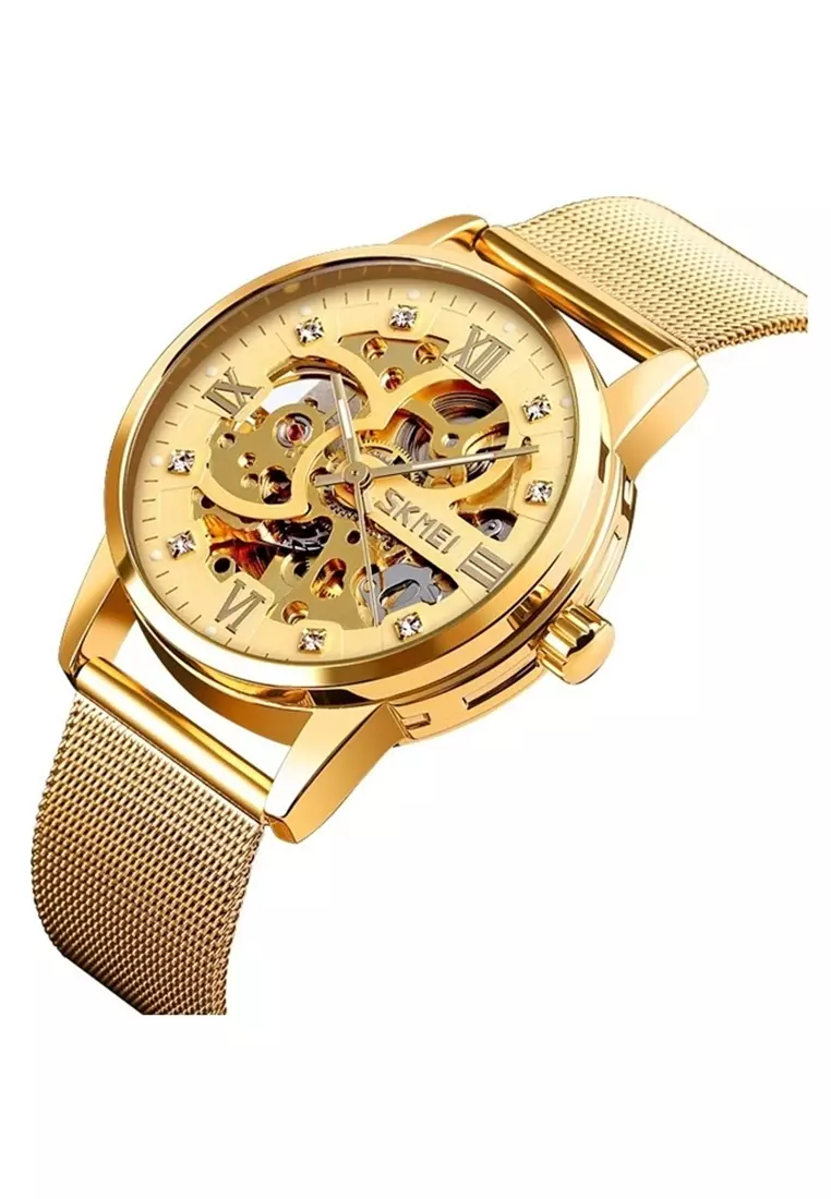 Jam Tangan Casual Mechanical Pria Automatic Movement Strap Tali Material Stainless Steel SL98 ORIGINAL