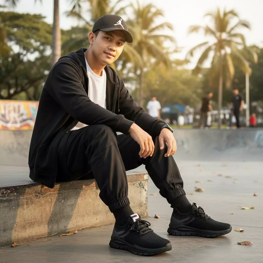 PAULMAY Sepatu Sneakers Pria Wanita Garuda Series - Black