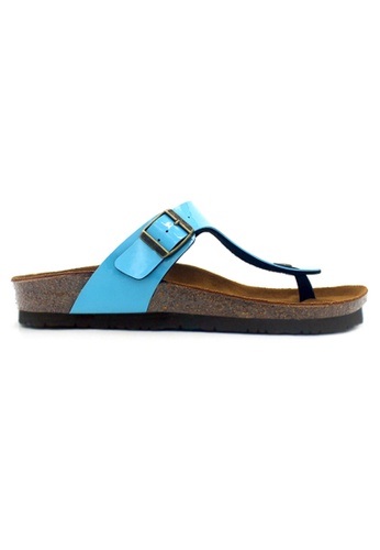 SoleSimple blue Rome - Glossy Blue Sandals & Flip Flops F4E88SH11D729FGS_1