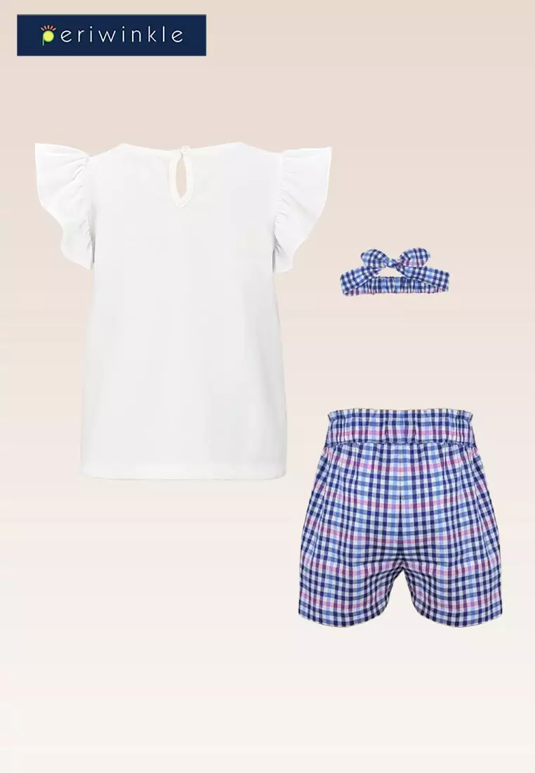 Candice Baby Girls Top and Checkered Shorts Set