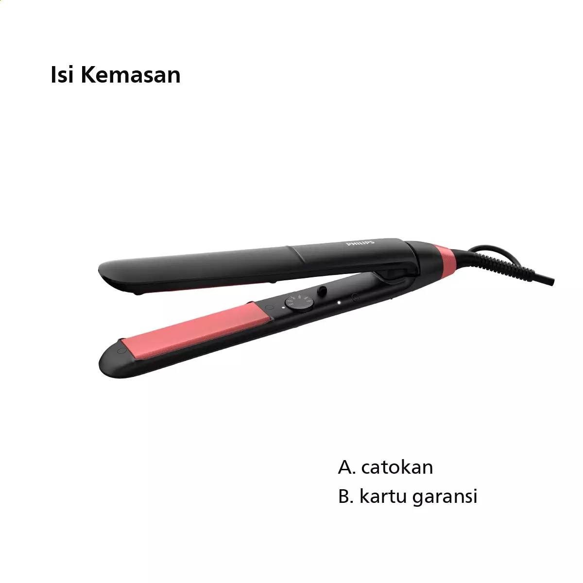 Philips Hair Straightener Keratin Ceramic BHS376/00 Catokan Rambut