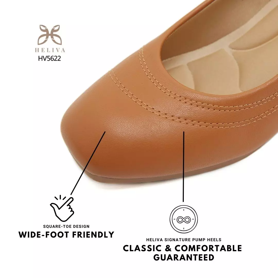 HELIVA SORINA – Elegant Round Toe Block Heels HV5622