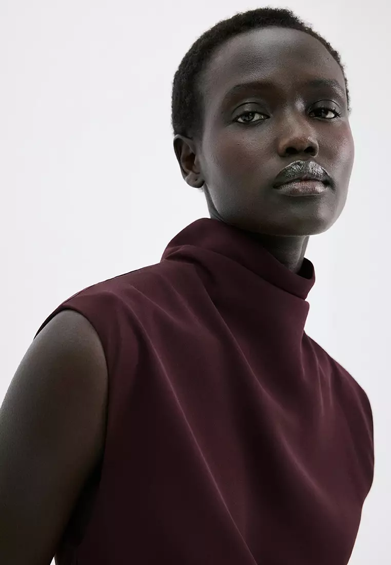 Long Dress With Draped Neck