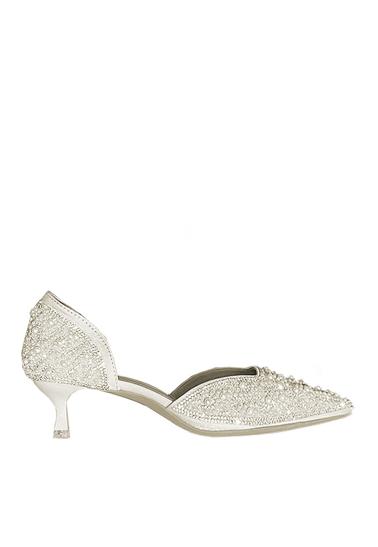 VANSA 5cm Imitation Diamond And Pearl Evening And Bridal Shoes VSW-P3128-16