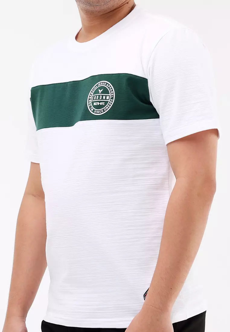 Round Neck Streaky Short Sleeves