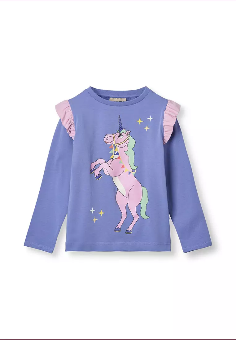 Long-sleeved top with unicorn