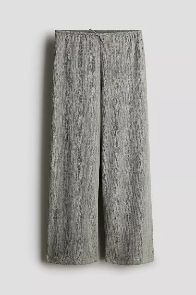 Textured jersey trousers